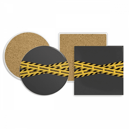 

Logo Warning Coaster Cup Mug Holder Absorbent Stone Cork Base Set