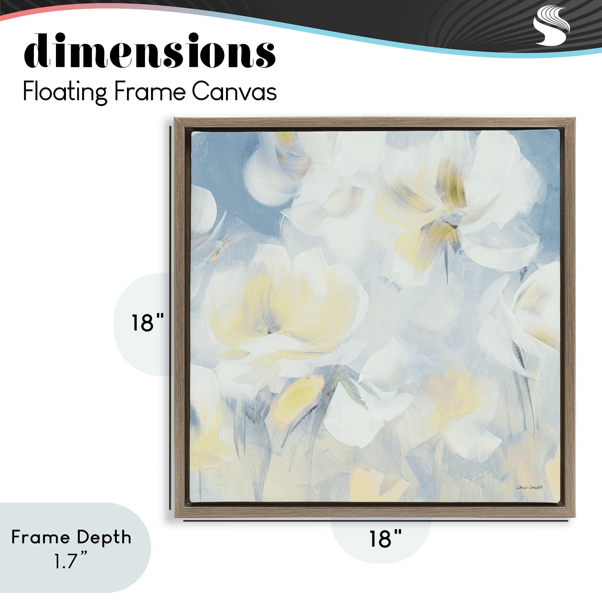 Stupell Industries Soft & Gentle Flower Field Brown Framed Floater Canvas Wall Art, design by Lanie Loreth