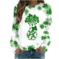 thumbnail image 2 of Lilgiuy St. Patrick's Day Sweatshirt for Womens St. Patrick'S Day Sweatshirt Color Block Long Shirt Shamrock Heart Casual Pullover Tops Trendy Tee Shirts Tops for Family Reunions, 2 of 3