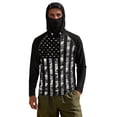 thumbnail image 7 of SEANATIVE Sun Protection Fishing Hoodie for Men, Long Sleeve Hooded Full Coverage 4th of July Fishing Shirt Workout Camping Running Hooded Top, S, Black Camo American Flag, 7 of 7