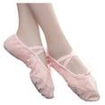 thumbnail image 3 of AnuirheiH Girls Dancing Shoes Ballet Elastic Band Dance Shoes Canvas Gymnastics Flats Split Sole Shoes 4$ off 2nd item, 3 of 8