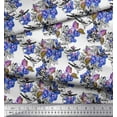 thumbnail image 3 of Soimoi Poly Georgette Fabric Berries,Floral & Bird Printed Fabric 1 Yard 42 Inch Wide, 3 of 3