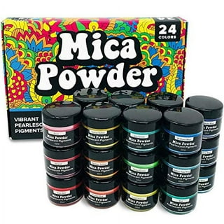 Arteza Mica Powder Art Supply Set, 0.35 oz (10g), Small Bottles - 35 Piece