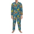 thumbnail image 3 of Naloa Animals In Camping Men’s Pajamas Set - Long Sleeve Button Down Sleep Shirt and Pajama Bottoms Sleepwear Set-Small, 3 of 7