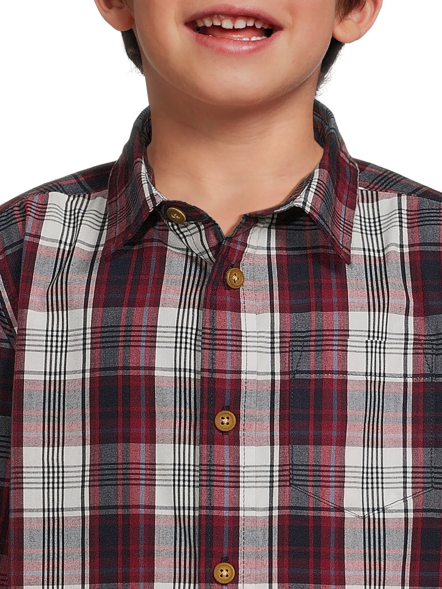 Wrangler Boys Long Sleeve Button-Up Shirt and Short Sleeve Graphic T-Shirt, 2-Pack, Sizes 4-18 & Husky