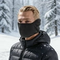 thumbnail image 2 of Unique Bargains 1 Pc Two-in-one Face Mask Ear Protection Balaclava for Cycling Black, 2 of 6