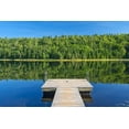 thumbnail image 2 of Jaynes Gallery 18x13 Black Ornate Wood Framed with Double Matting Museum Art Print Titled - Canada-Quebec-La Mauricie National Park Tree reflection and dock in Lac Modene, 2 of 4