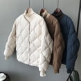 thumbnail image 5 of Chaqueta de algodón para mujer Chaqueta corta de algodón con rejilla de rombos Chaqueta de algodón versátil para mujer, 5 of 5