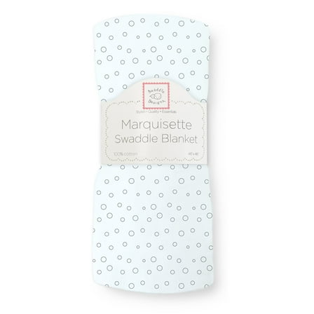 Marquisette Swaddle Blanket - Bubble Dots, Soft Blue