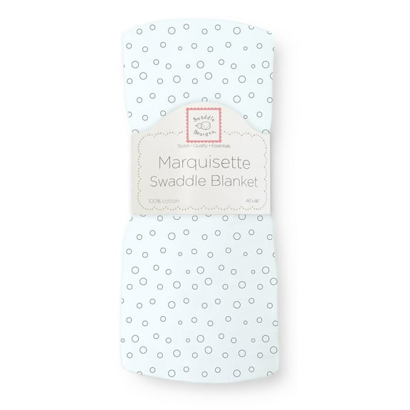 Marquisette Swaddle Blanket - Bubble Dots, Soft Blue