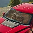 thumbnail image 3 of KUIFORTI Wolf Car Windshield Sunshade Funny Front Window Car Sun ​Shade Windshield Foldable Heatshield Rays Sun Shade Visor Protector for Car Sedan Truck SUV Accessories 66.53" x 34.44", 3 of 5