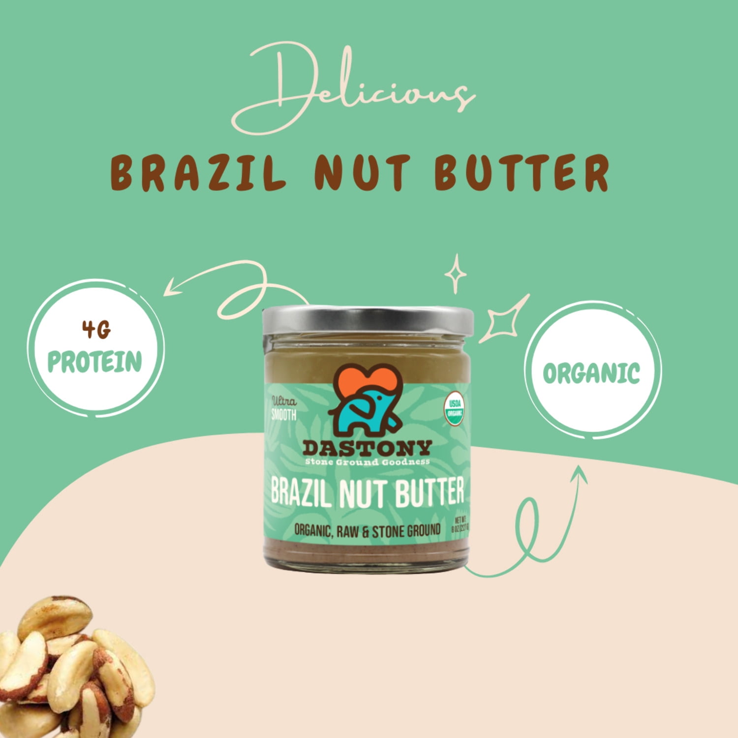 Dastony Organic Raw Brazil Nut Butter