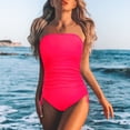 thumbnail image 2 of Clearance!NMMUED Swim Suits for Women 2025, Bandeau Swimsuits for Women, Strapless Swimsuits for Women, One Piece Swimsuit Women, Bathing Suit for Women, Red XXL, 2 of 5