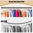 thumbnail image 2 of Anndason Closet Rod, 16 to 75 Inch Heavy Duty Adjustable Clothes Rod for Hanging Clothes and Heavy Duty Clothes Rod Bracket Rods Support (The Shelf NOT Included) (Black), 2 of 7