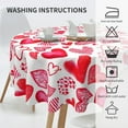 thumbnail image 5 of Valentines Tablecloth Round 60 Inch Pink Red Love Heart Table Cloth,Stain Resistance Polyester Valentine''s Day Table Covers for Kitchen Dining,Small Tablecloth for Party Picnic, 5 of 6