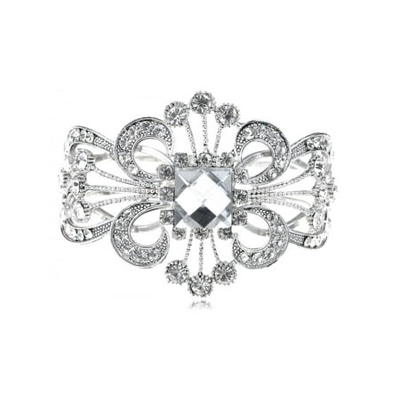 feinuhan silvery fashion victorian bridal crystal clear rhinestone