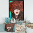 thumbnail image 3 of Designart 'Portrait Of A Young Lady With Red Flowers' Modern Framed Art Print, 3 of 4