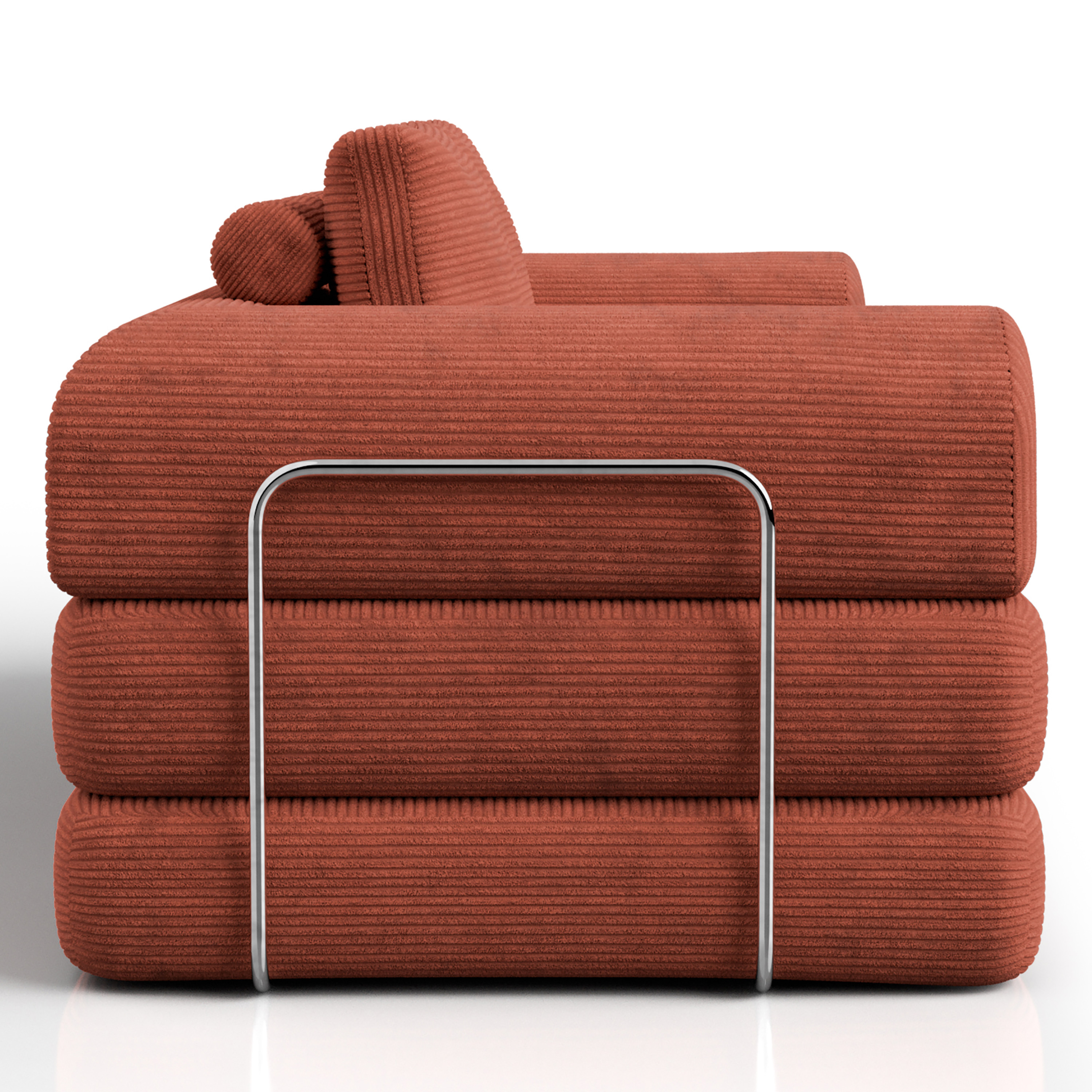 Furniture of America Everett Modern Chenille Multifunctional Compressed Sofa, Rustic Brown
