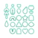 thumbnail image 2 of 24 cortadores para aretes de arcilla polimérica. Kit para hacer aretes de arcilla polimérica. D-Verde 24 piezas, 2 of 5