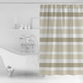thumbnail image 2 of Beige Brown Shower Curtain, 72" x 72", White Stripe Waterproof Bathroom Curtain Washable Shower Curtain Set with 12 Hooks, 2 of 6