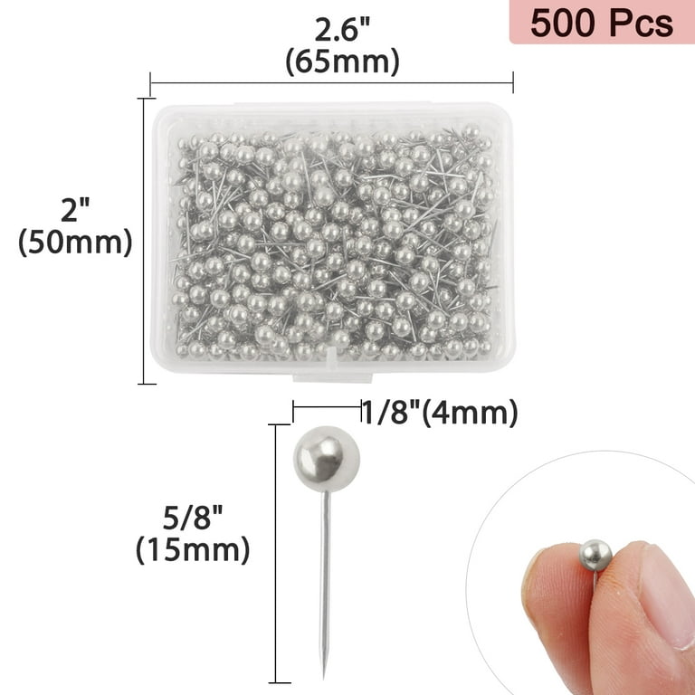 Uxcell 1/8 Inch Push Pins Round Head Thumb Tacks for Home Office Silver  Tone, 500 Pack 