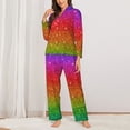 thumbnail image 3 of Bingfone Womens Pajama Sets Rainbow Glitter Print,Long Sleeve Loungewear Pajamas Set-X-Large, 3 of 9