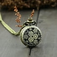 thumbnail image 6 of rygai Retro Vintage Steampunk Quartz Necklace Carving Pendant Chain Clock Pocket Watch,Flower, 6 of 8