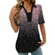 thumbnail image 2 of Tops Cortos para las Mujeres Blusas Impresas Manga Corta Turndown Collar Camiseta, Tops de Blusa para las Mujeres Casual, 2 of 4