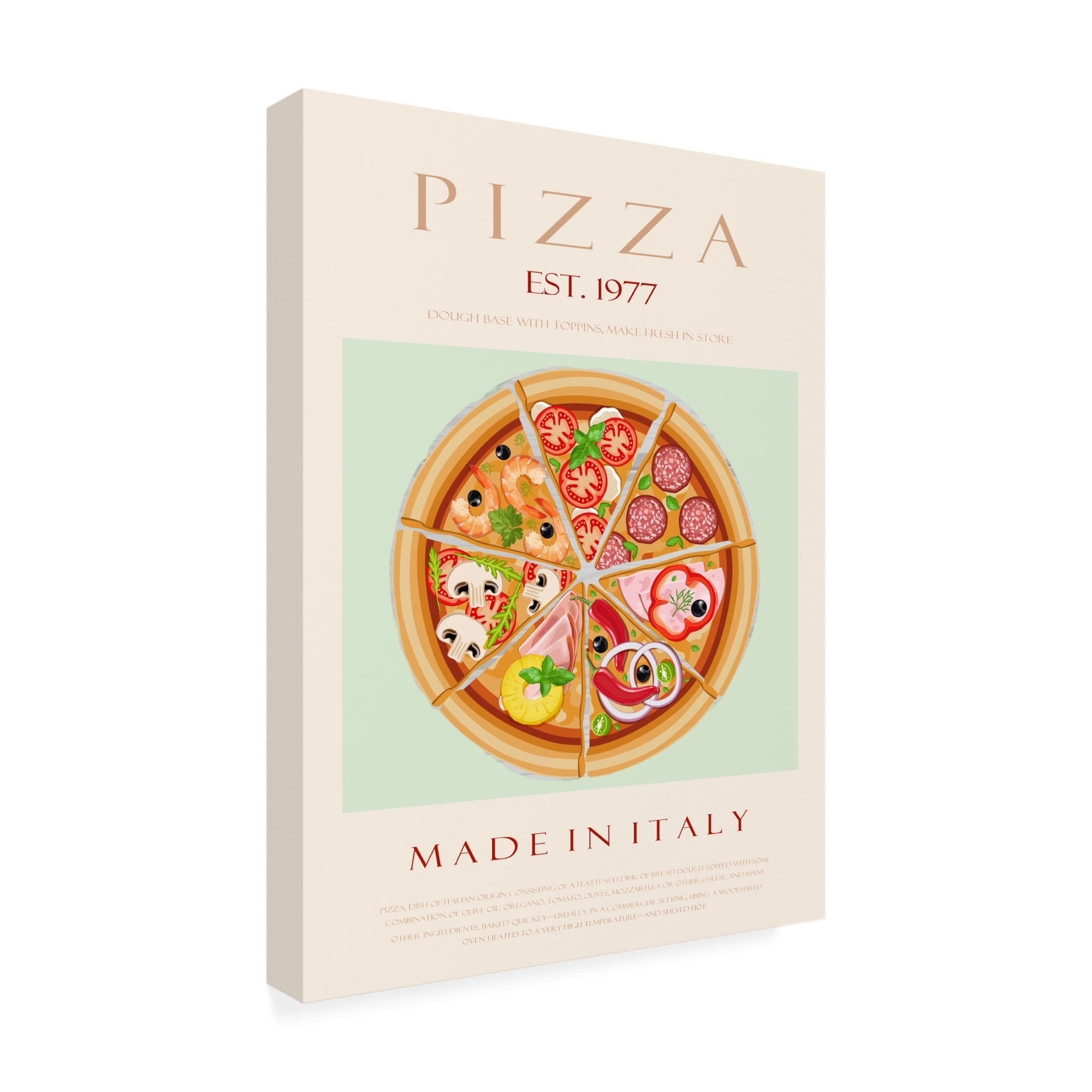 Trademark Fine Art Rikke Londager Boisen Pizza est. 1977 Canvas Wall Art