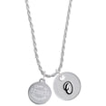 thumbnail image 1 of Delight Jewelry Stainless Steel Disc Class of 2024 Silvertone Script Initial Disc - O - Charm Necklace, 20"+3", 1 of 4