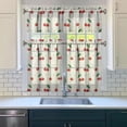 thumbnail image 3 of Kitchen Curtains 36 Inch Short - 3 Panel Set Cherry Print, Rod Pocket Window Curtains 100% Polyester, Sweet Fruit Valance for Farmhouse, Cafe, Living Room, Bedroom, Easy Wash, 3 of 6
