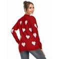 thumbnail image 4 of Sweaters for Women Valentine's Day Cute Hearts Print Pullover Sweaters Casual Knitted Jumper Tops Shermie, 4 of 6