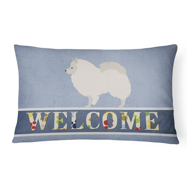 Carolines Treasures BB8317PW1216 German Spitz Welcome Canvas Fabric Decorative Pillow