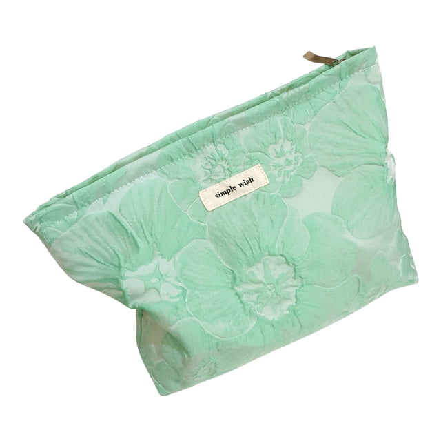Bolsas de lavado de jacquard verde Bolso de cosméticos multifunción informal para el trabajo (estilo 2)