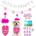 thumbnail image 2 of Party Banner Letter Set Fashion Sequins Cake Topper Set Birthday Banner for Dog, 2 of 10