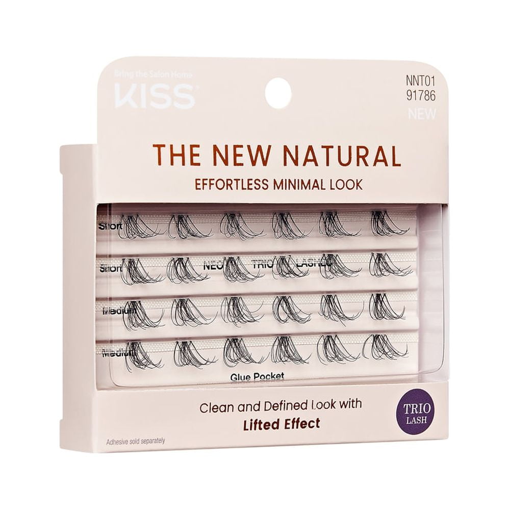 KISS The New Natural, False Eyelashes, Neo, 12mm-14mm, 24 Clusters