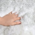 thumbnail image 6 of Unique Bargains Heart Shaped Faux Fur Shag Area Rug 2.3Ft x 3Ft White+Black, 6 of 8