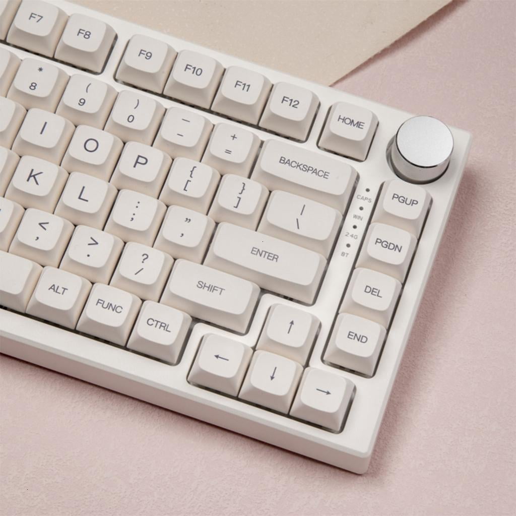 Mechanical Keyboard Keycaps Replacement 120pcs Minimalist White Keycap Set English Japanese Korean Russian