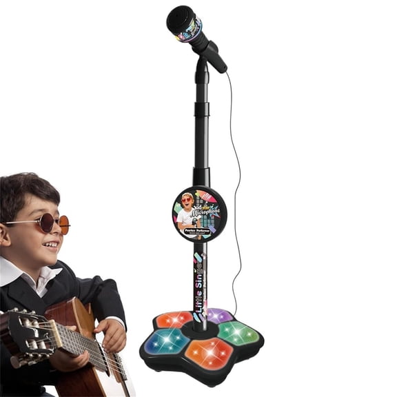 Kids Karaoke Microphone with Stand, Bluetooth & Aux Connectivity for MP3/Phone, Portable Singing Machine with Echo Effects, Birthday Gift for Girls Boys Ages 3-8 (1 Piece)