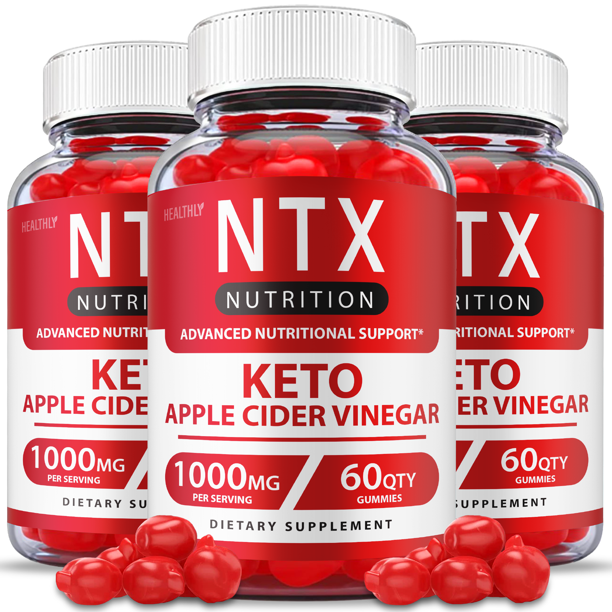 (3 Pack) NTX Keto Gummies, ACV Apple Cider Vinegar NTX Nutrition Keto
