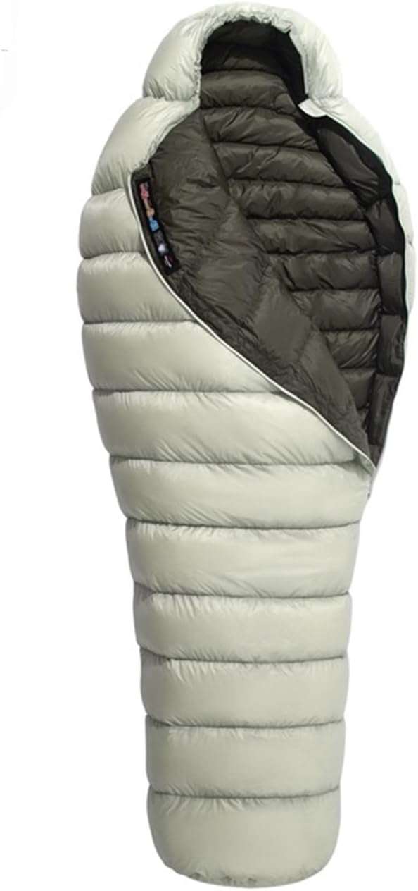 Ultralight Goose Down Mummy Sleeping Bag - 90% Down Fill, 860FP, Ideal for Winter Camping & Hiking