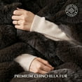 thumbnail image 3 of EVERGRACE Luxury Soft Faux Chinchilla Fur Throw Blanket for Couch, Warm Thick Heavy Winter Throw Blanket 1220GSM for Bed, Fluffy Cozy Mink Blanket with Reversible Velvet, Espresso Mink, 50''x60'', 3 of 8