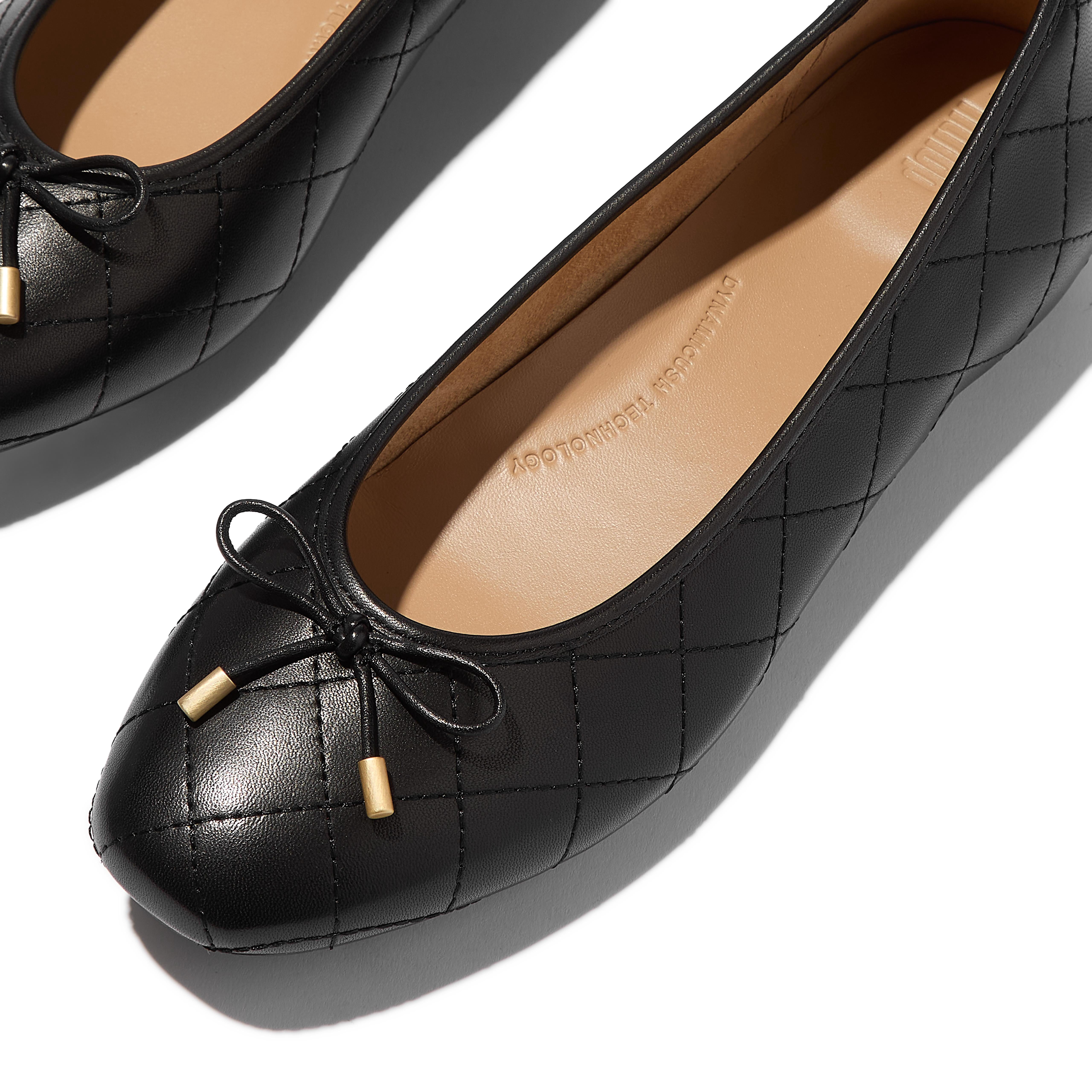 Fitflop Women's Delicato Bow Quilted-Leather Ballerina Flat