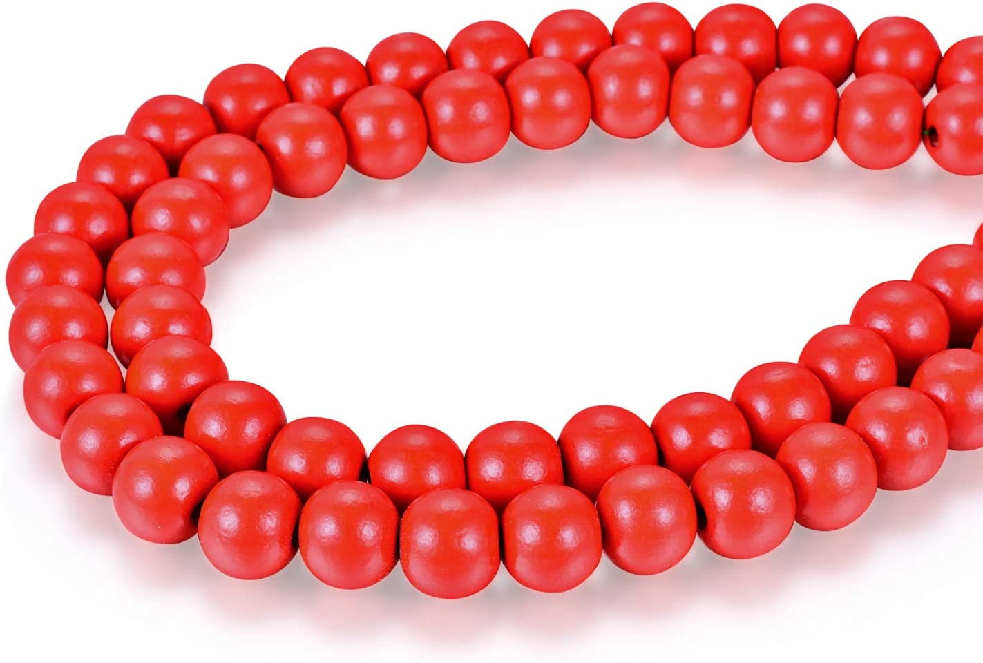 300 Red Wood Beads 12mm for Beading Crafts Round Ball Wooden Loose