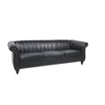 thumbnail image 2 of Veryke 84'' Chesterfield Faux Leather Sofa 3 Seater Couch with Rolled Arms in Black, 2 of 6