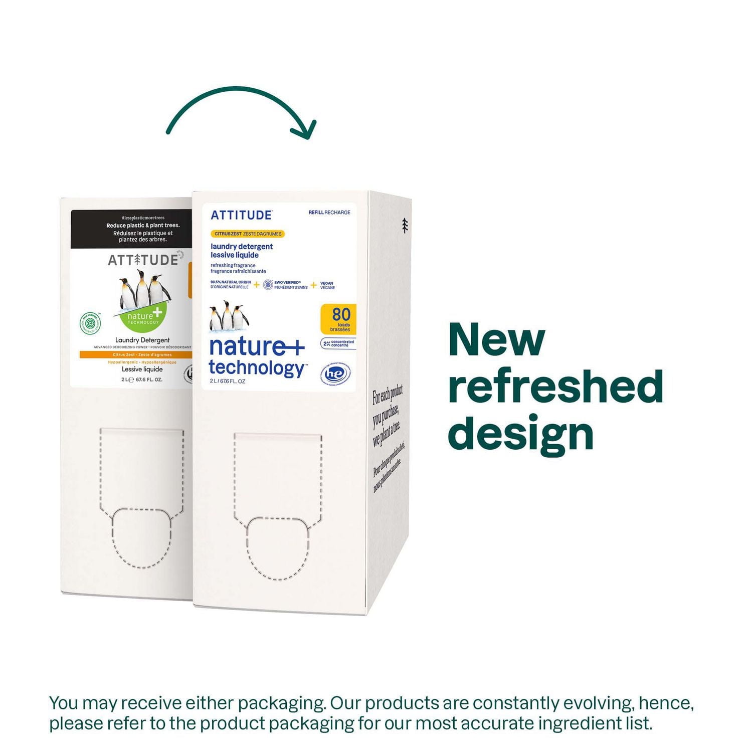 ATTITUDE Liquid Laundry Detergent, Refill, Citrus Zest