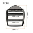 thumbnail image 2 of Metal Ladder Buckle Slider Tri-Glider Metal Adjustable Buckles, 4 Pack 25mm Inner Size, Gun-black, 2 of 5