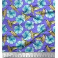 thumbnail image 1 of Soimoi Modal Satin Fabric Hummingbird & Floral Decor Fabric Printed Yard 42 Inch Wide, 1 of 3