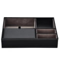 thumbnail image 1 of PU Leather Desktop Stationery Storage Box, Fashionable Appearance for Office, Home. Partition Design for Phone, Eyeglasses,  with Space Saving Accessory, 1 of 8