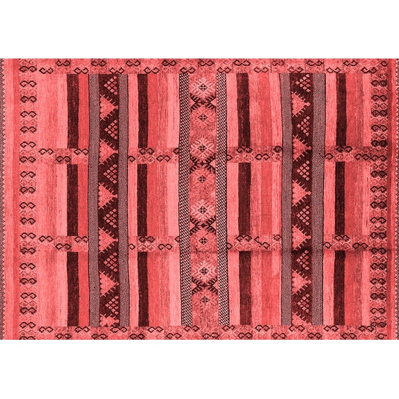 Ahgly Company Indoor Rectangle Oriental Red Industrial Area Rugs, 7' x 9'